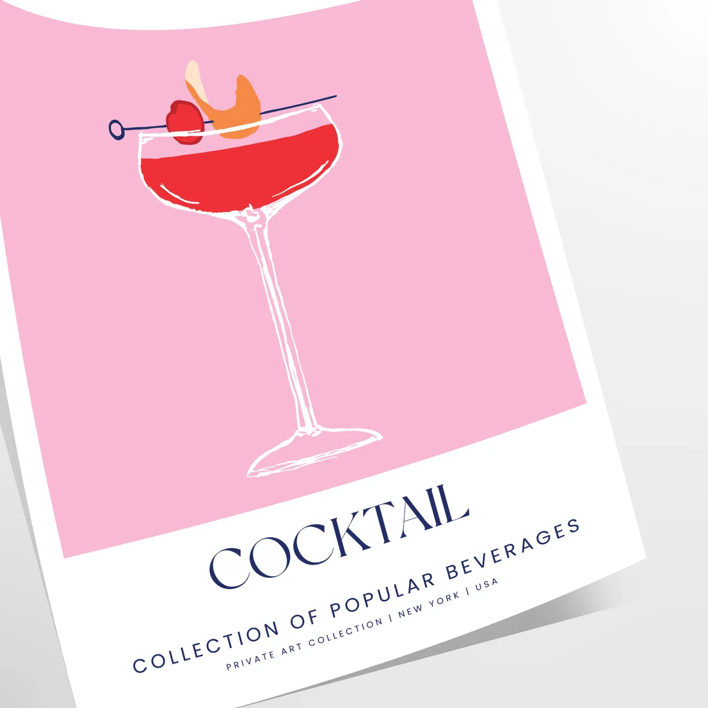 space vibrant boulevardier cocktail poster stunning orange blue hues unique wall art thoughtful gift enthusiasts print sizes A4 cm A0