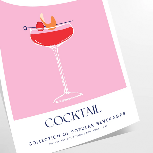 space vibrant boulevardier cocktail poster stunning orange blue hues unique wall art thoughtful gift enthusiasts print sizes A4 cm A0