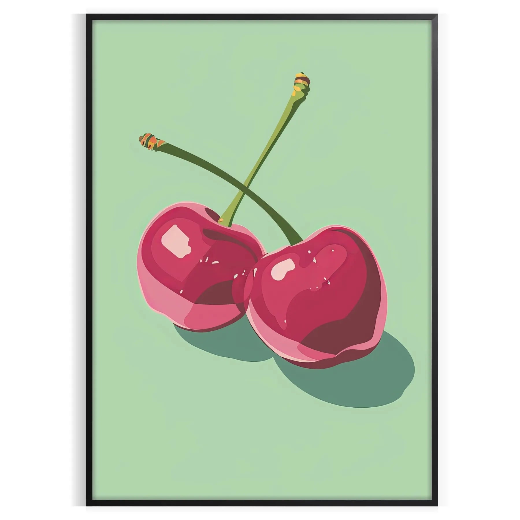 kitchen vibrant Cherry 2 poster stunning combination orange blue hues eye wall art print ideal gift lovers unframed option personalized touch