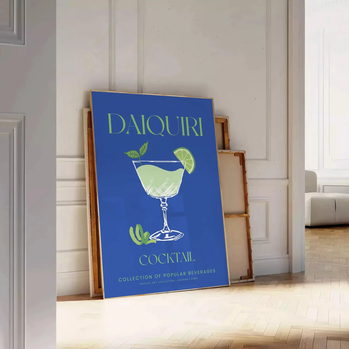 space vibrant Daiquiri Cocktail Art Poster refreshing green blue hues eye print perfect home décor unique gift multiple sizes A4 cm A0 style
