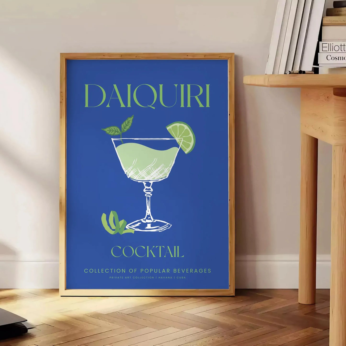 space vibrant Daiquiri Cocktail Art Poster refreshing green blue hues eye print perfect home décor unique gift multiple sizes A4 cm A0 style