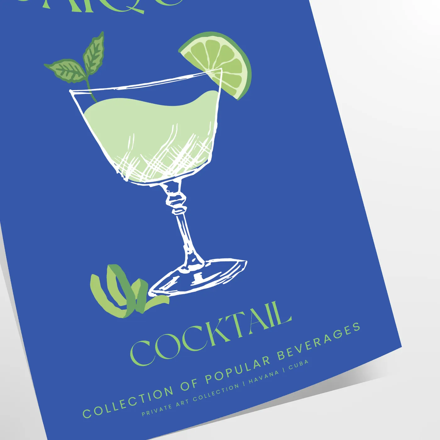 space vibrant Daiquiri Cocktail Art Poster refreshing green blue hues eye print perfect home décor unique gift multiple sizes A4 cm A0 style