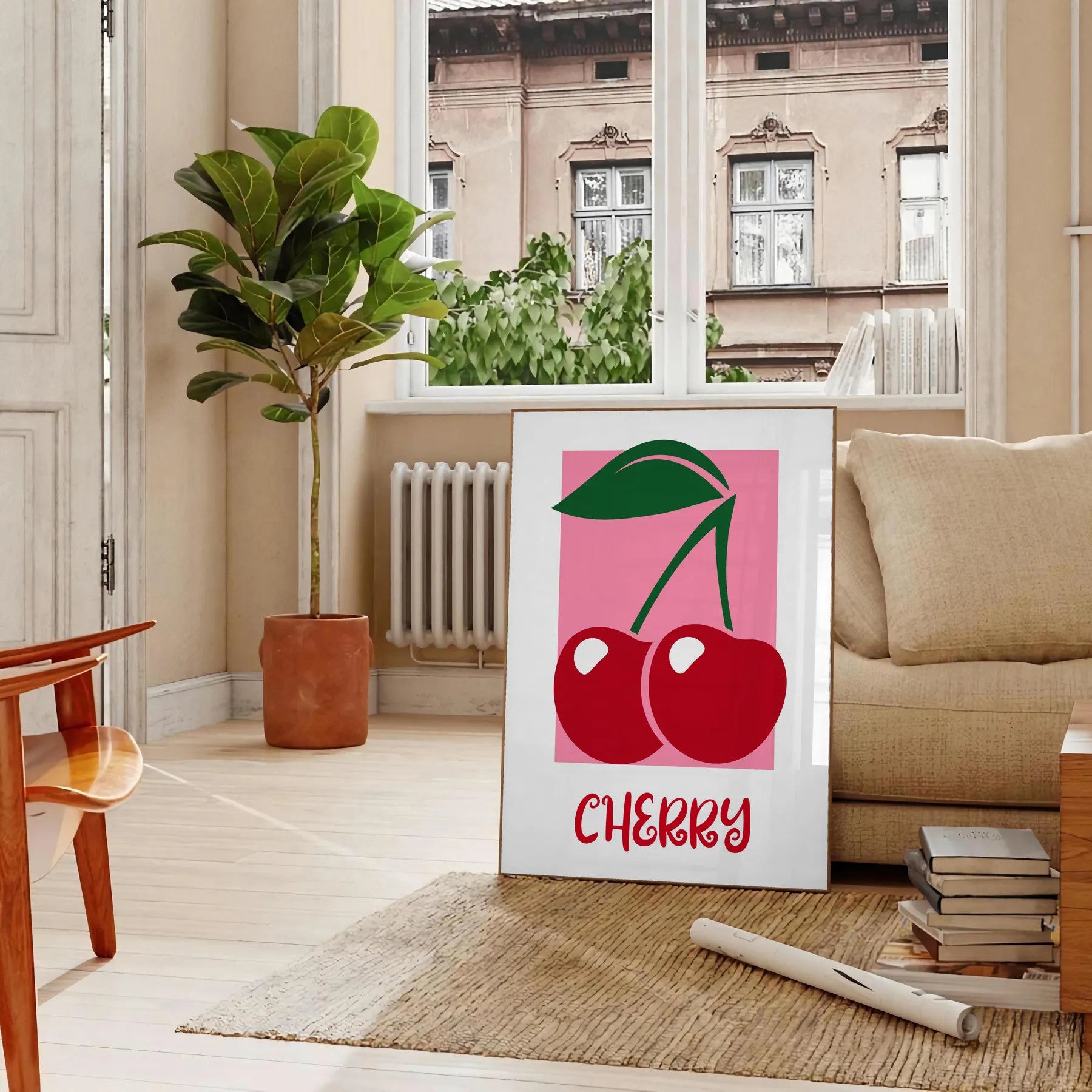 kitchen Cherry 2 1 poster harmonious blend gray green hues exquisite piece wall art perfect gift idea food lovers special touch artwork space unframed options decor